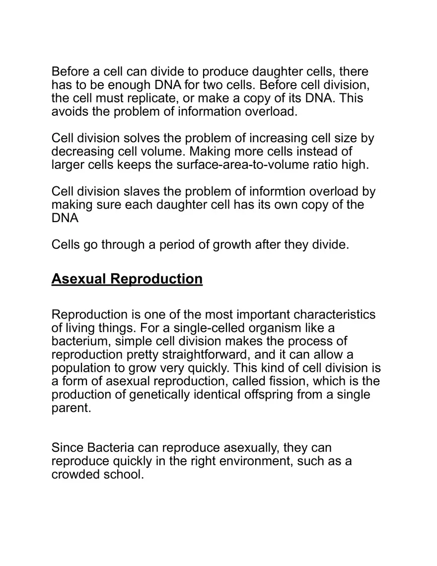 Chapter 11.1 Cell Growth, Division and Reproduction - Page 4