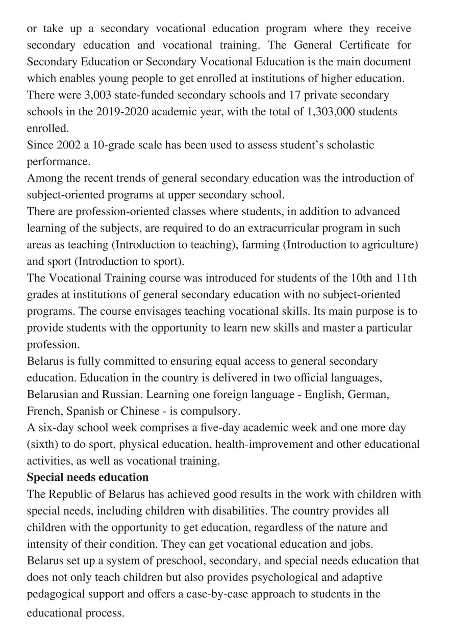 Pre-primary and Secondary Education in Belarus - Page 2