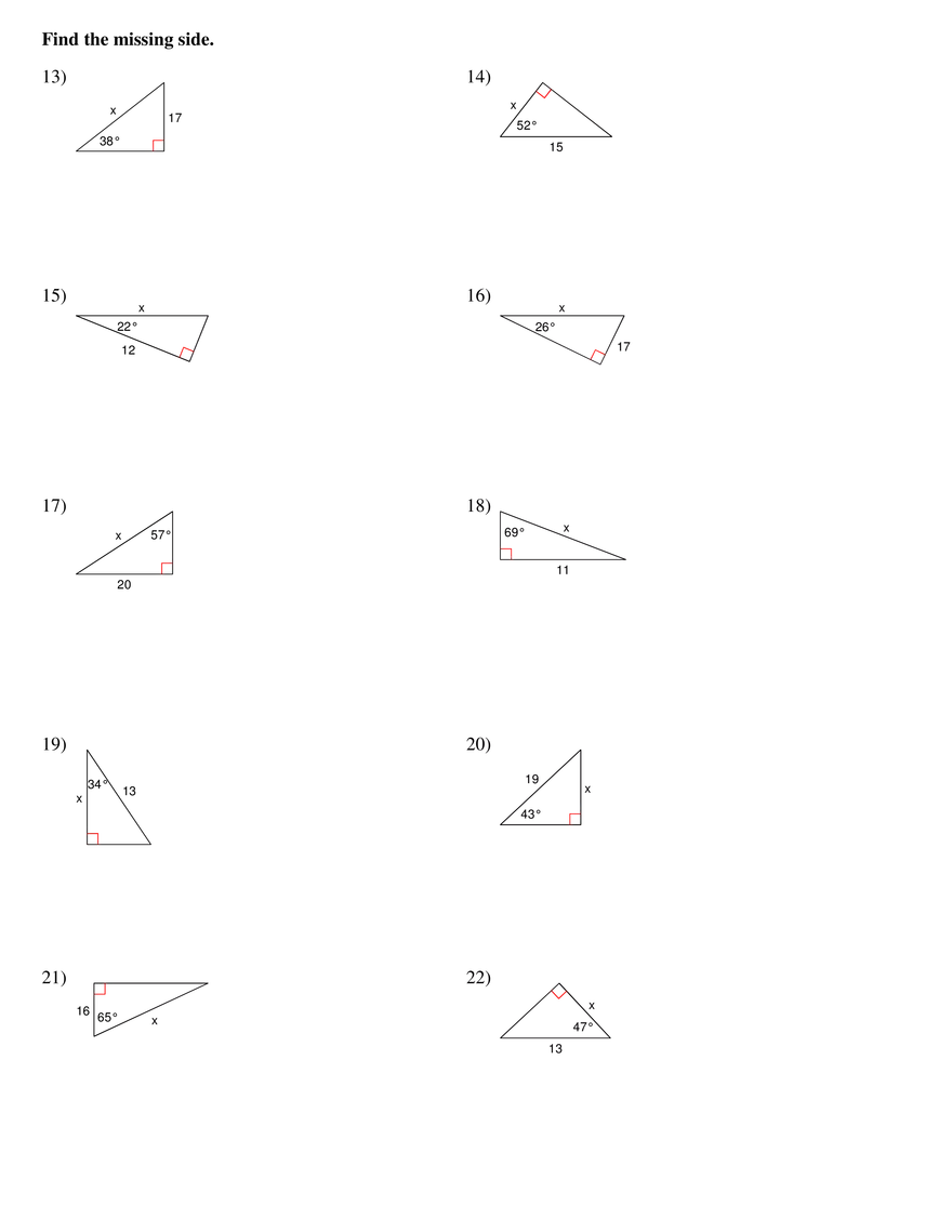 Trig Ratios Practice Assignment - Page 2