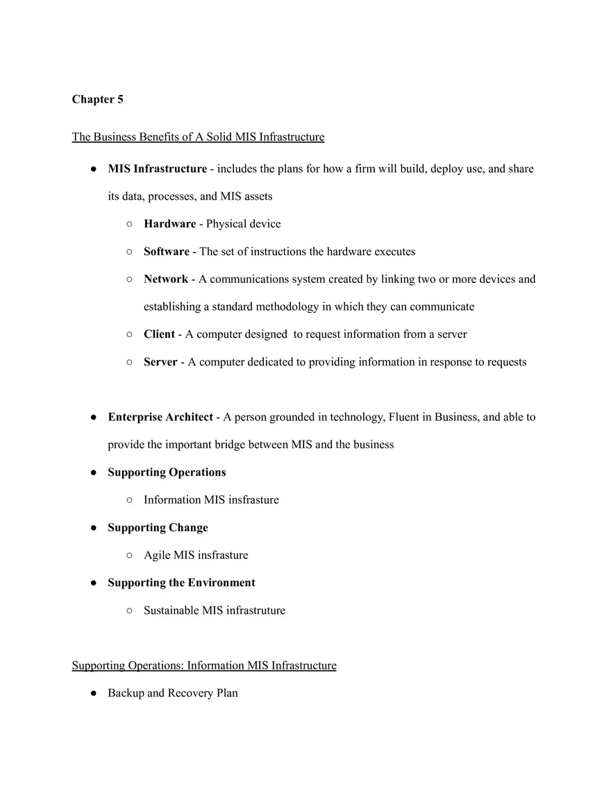 The Business Benefits of A Solid MIS Infrastructure - Page 1