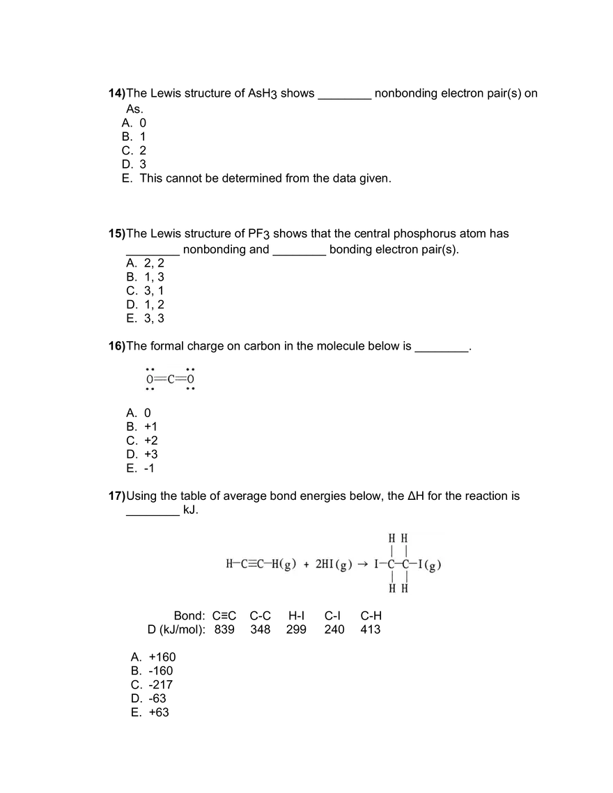 Practice Questions on Chemical Bonding and Molecular Structure - Page 4