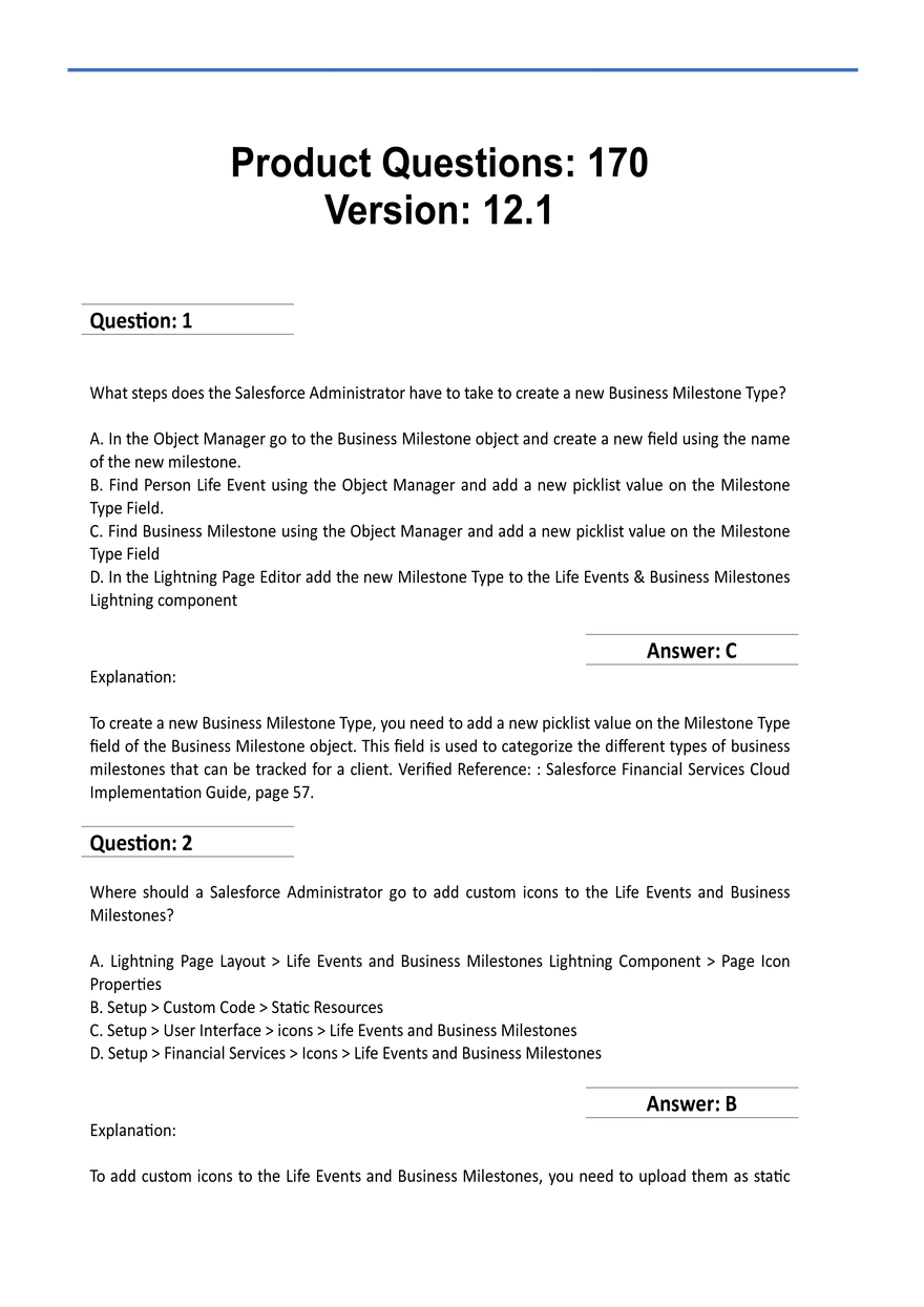 Configuring Business Milestone Types and Icons in Salesforce - Page 1