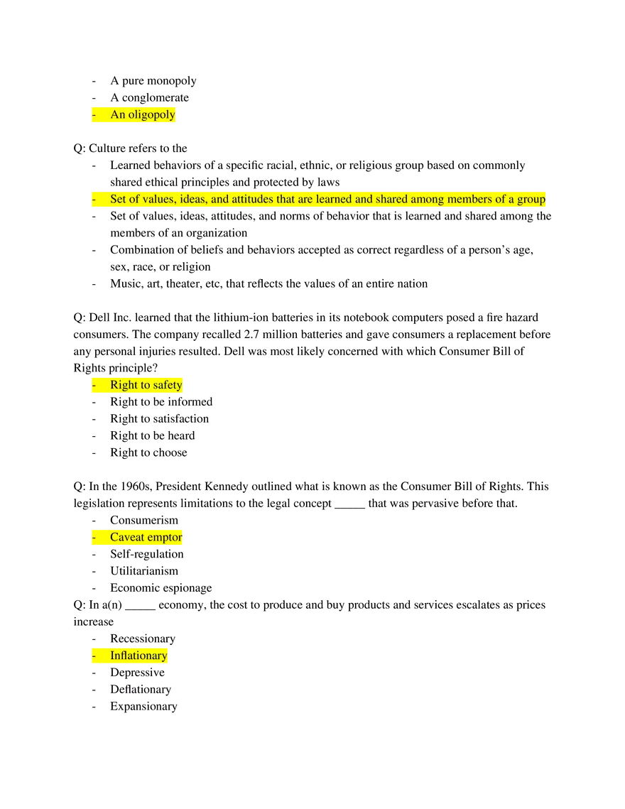 Marketing Fundamentals Midterm Answer Key Part 2 - Page 8