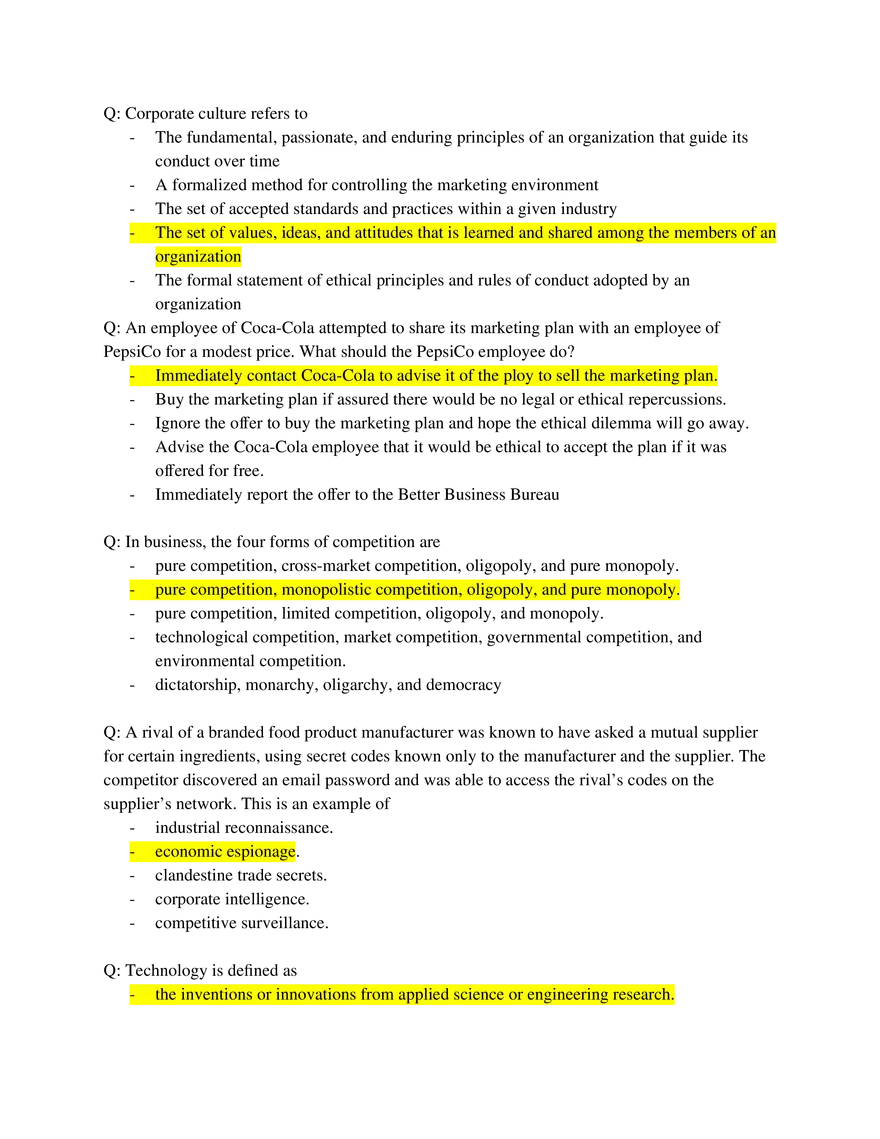 Marketing Fundamentals Midterm Answer Key Part 2 - Page 9
