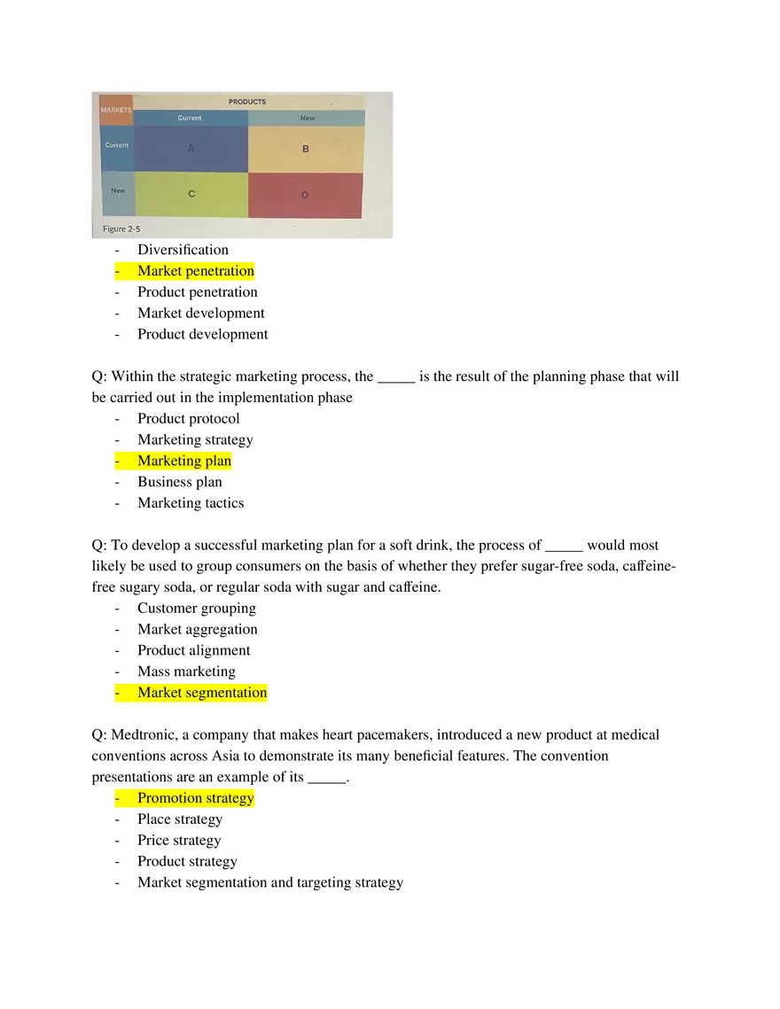 Marketing Fundamentals Midterm Answer Key Part 2 - Page 2