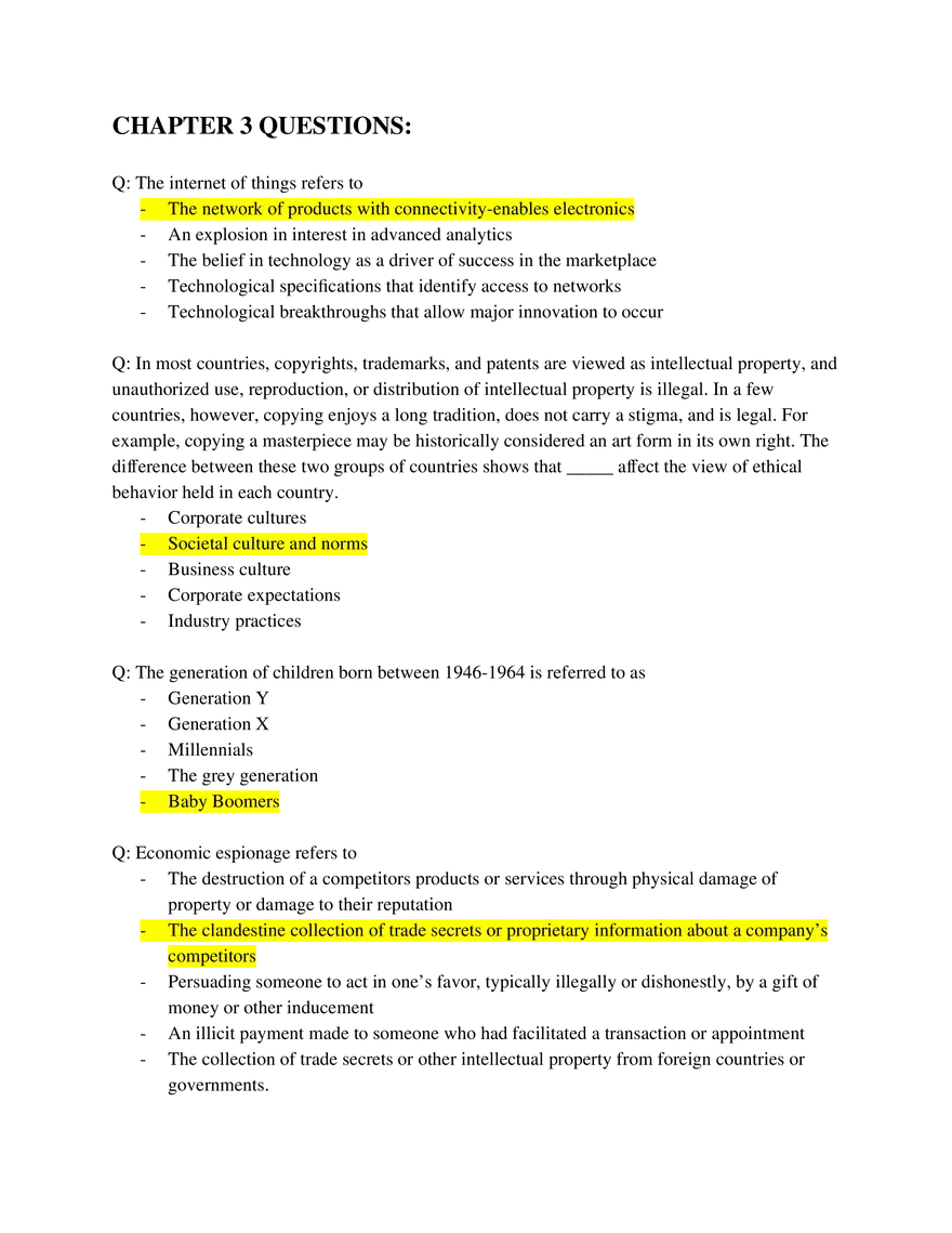 Marketing Fundamentals Midterm Answer Key Part 2 - Page 3
