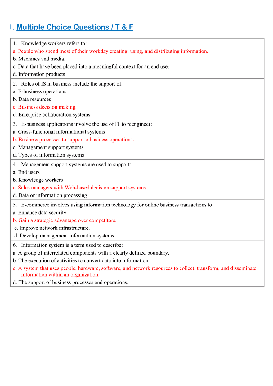 Information Systems Business Applications and Support - Page 1