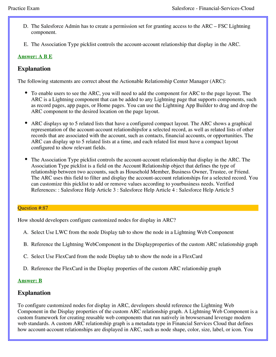 Salesforce Financial Services Cloud Exam Answers 6 - Page 13
