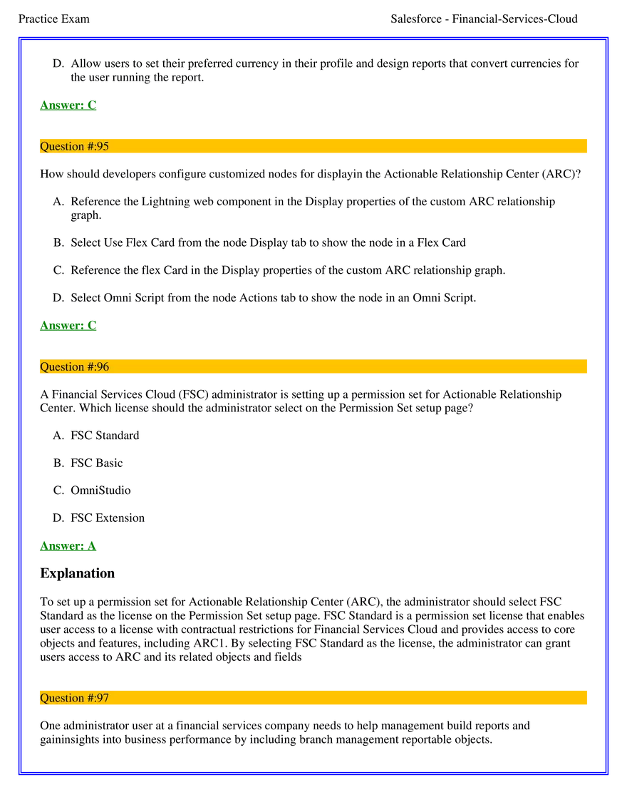 Salesforce Financial Services Cloud Exam Answers 6 - Page 3