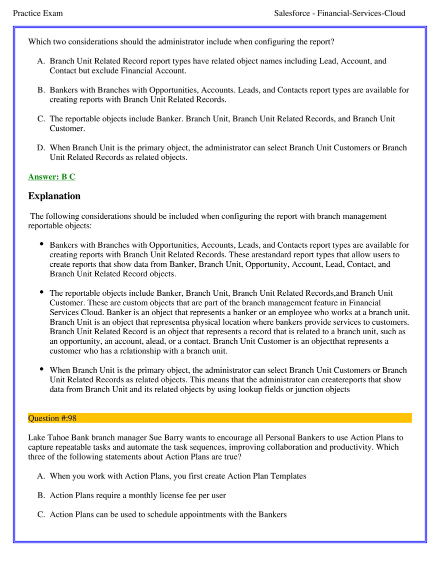 Salesforce Financial Services Cloud Exam Answers 6 - Page 4
