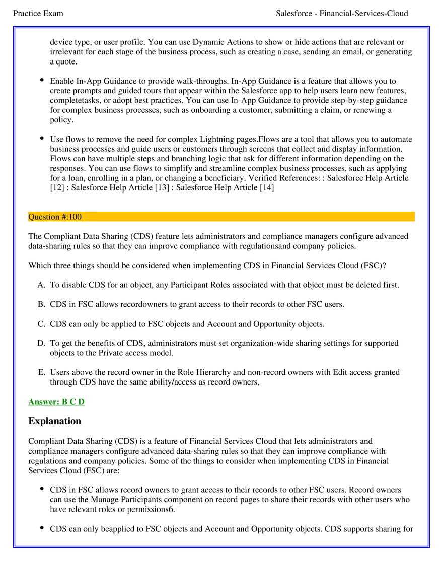 Salesforce Financial Services Cloud Exam Answers 6 - Page 6