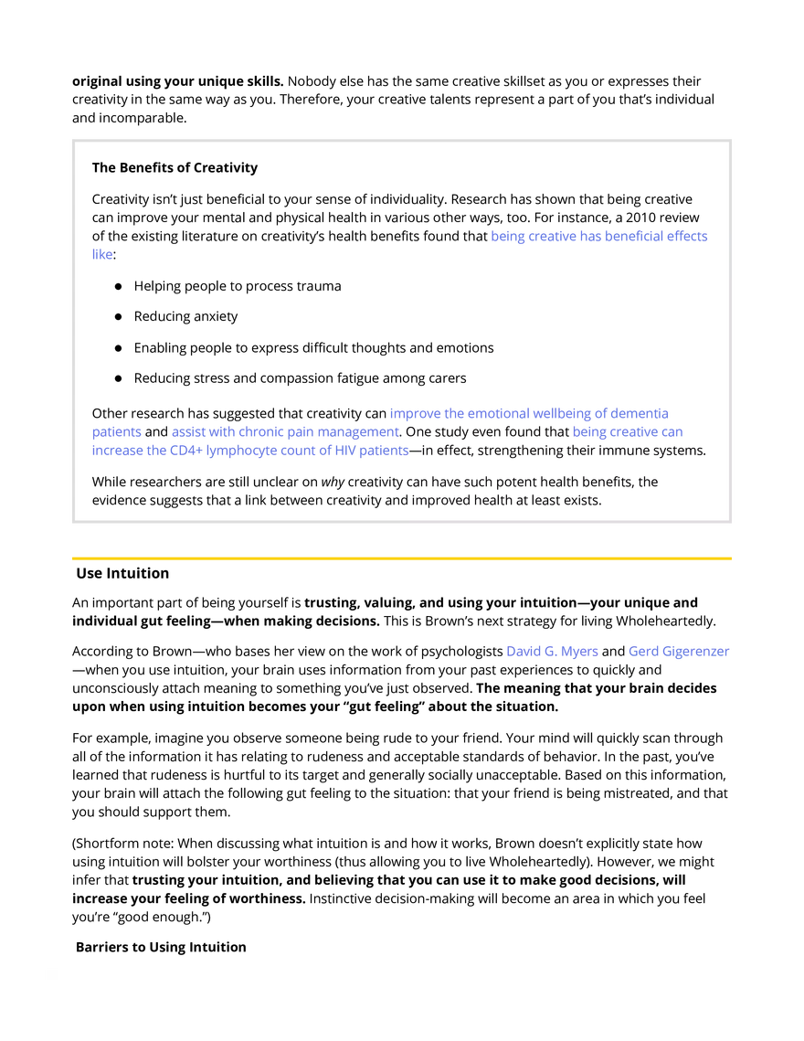 The Gifts of Imperfection Summary 2 - Page 2