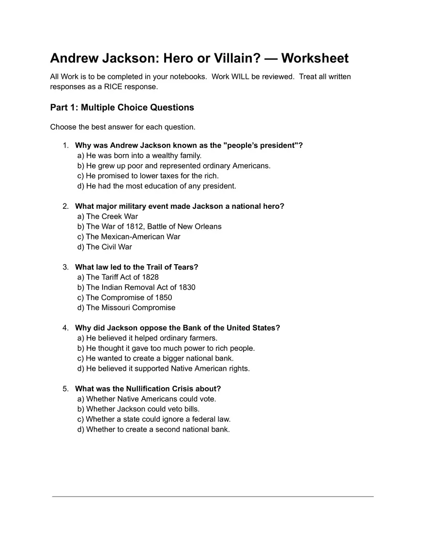 Andrew Jackson Hero or Villain - Page 3