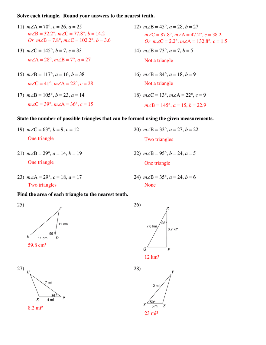 The Law of Sines Solutions - Page 4
