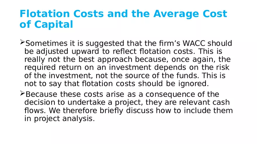 Chapter 14 Cost of Capital Lecture 8 - Page 9