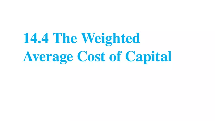 Chapter 14 Cost of Capital Lecture 4 - Page 3