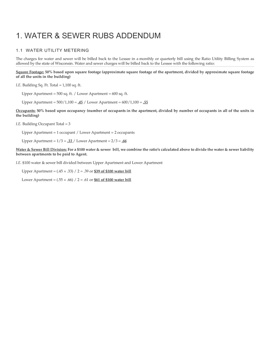 Water and Sewer Rubs Addendum - Page 1