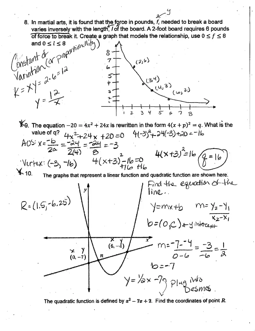 Evaluating Expressions and Identifying Vertex Coordinates - Page 4