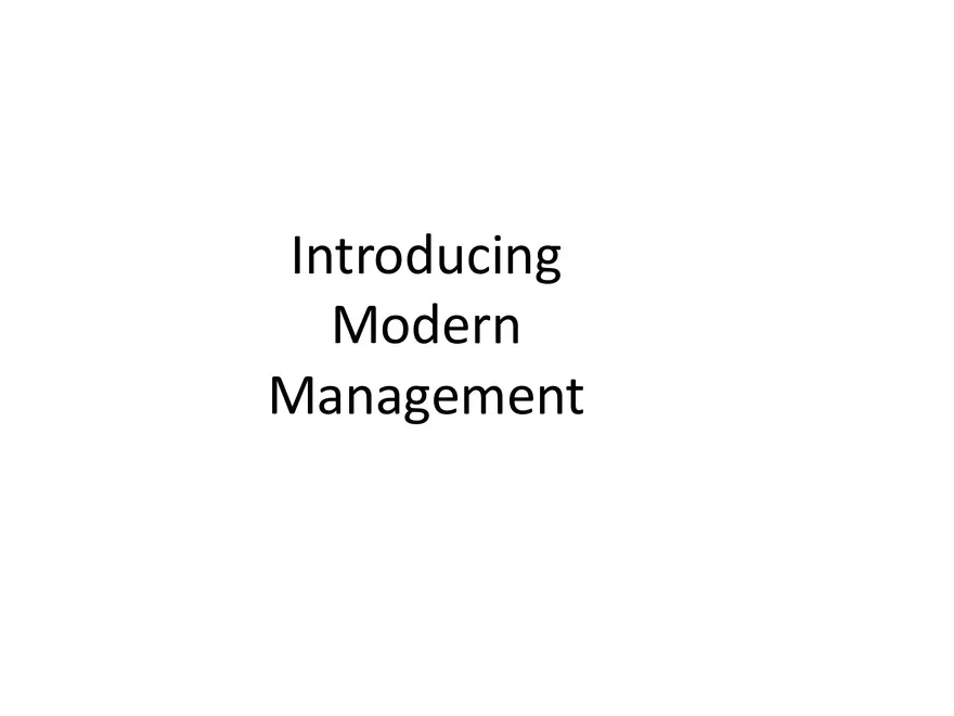 Introducing Modern Management Lecture - Page 1