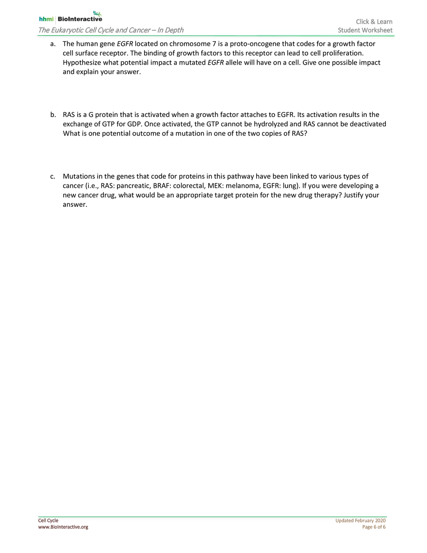 The Eukaryotic Cell Cycle and Cancer In Depth - Page 6