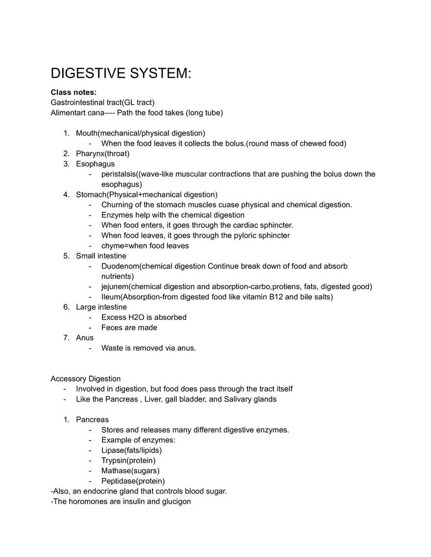 Gastrointestinal Tract (GL Tract) - Page 1