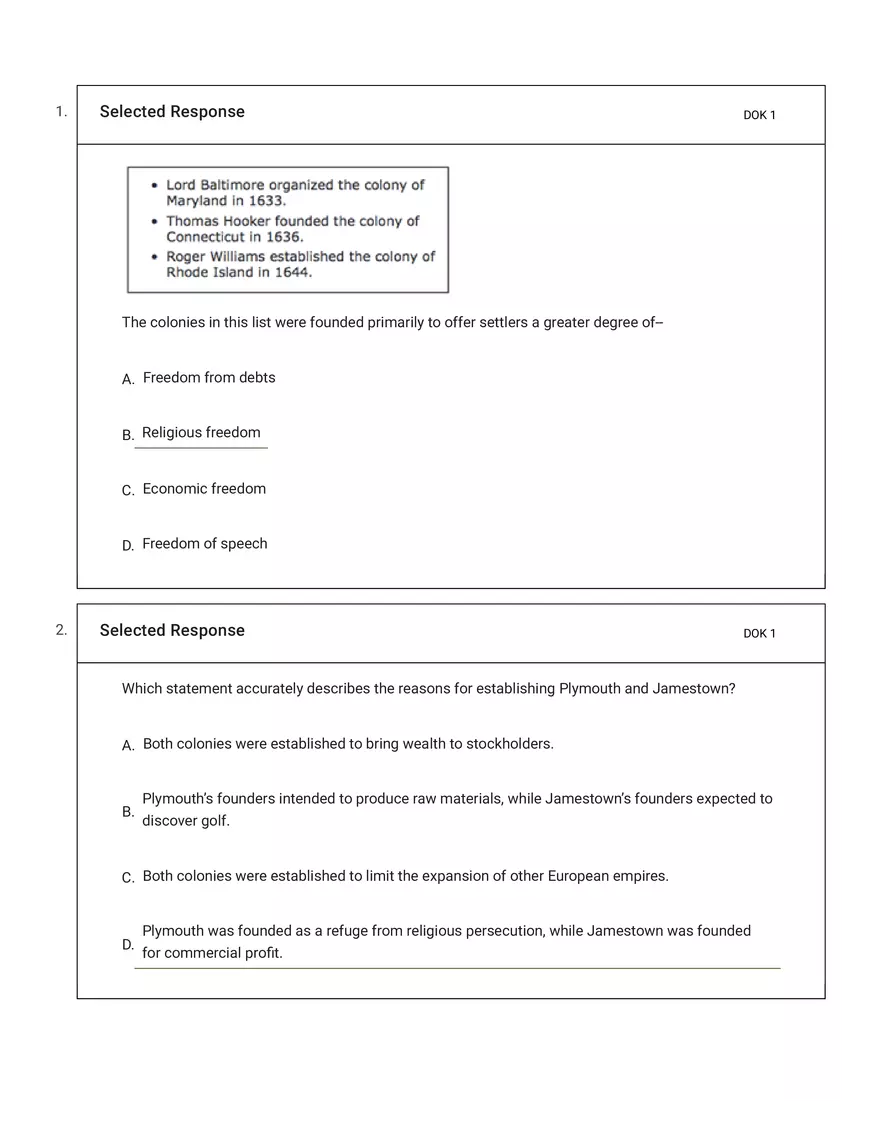 Foundations and Motivations Behind Early American Colonies - Page 1