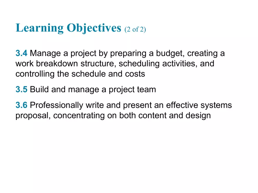 Systems Analysis and Design Learning Objectives 3 - Page 3
