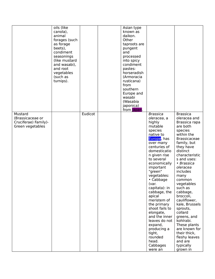 Family Species Description Monocot vs Eudicot Vegetables - Page 10