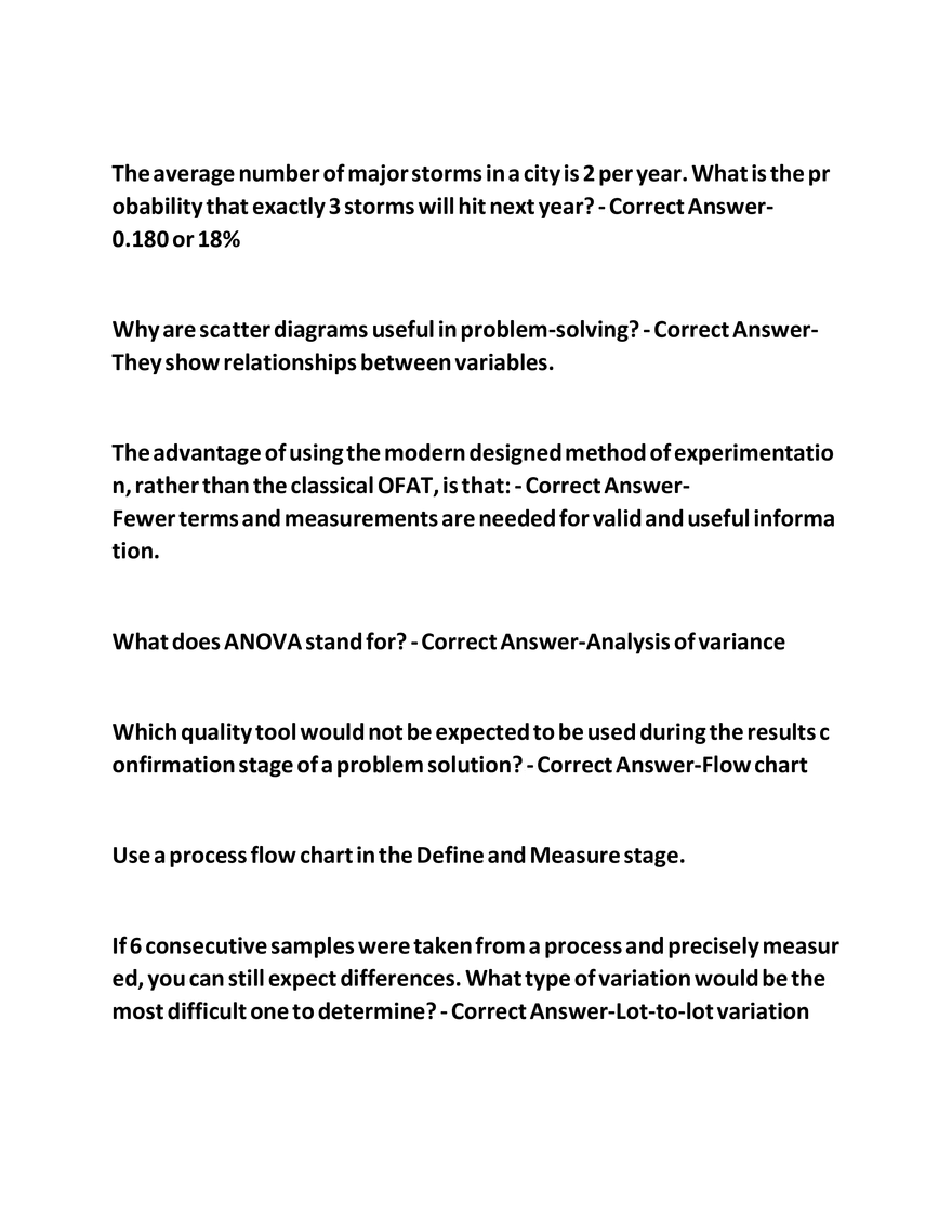 IASSC Green Belt Study Guide Questions - Page 13