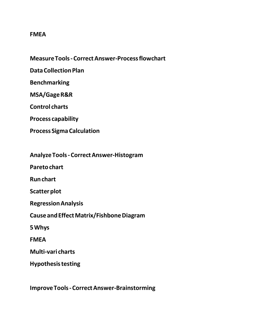 IASSC Green Belt Study Guide Questions - Page 16