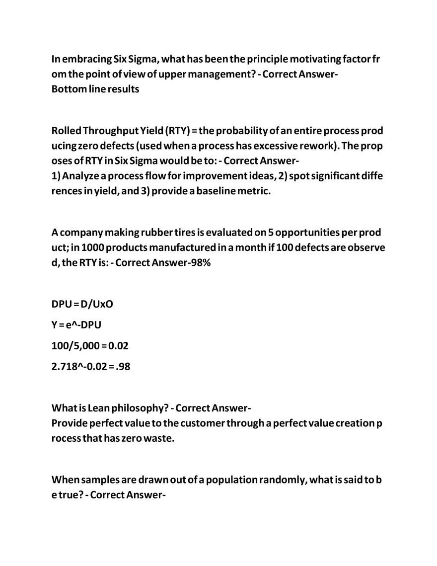 IASSC Green Belt Study Guide Questions - Page 18