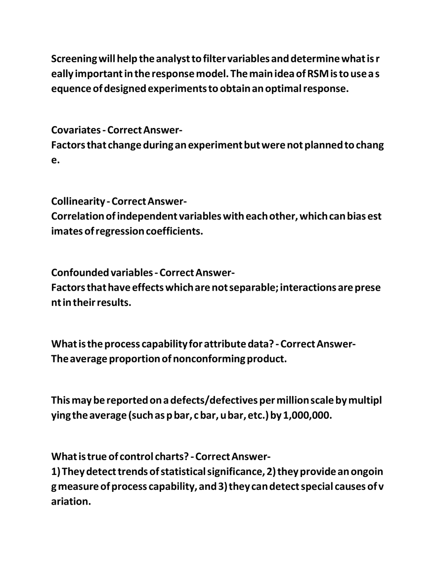 IASSC Green Belt Study Guide Questions - Page 26