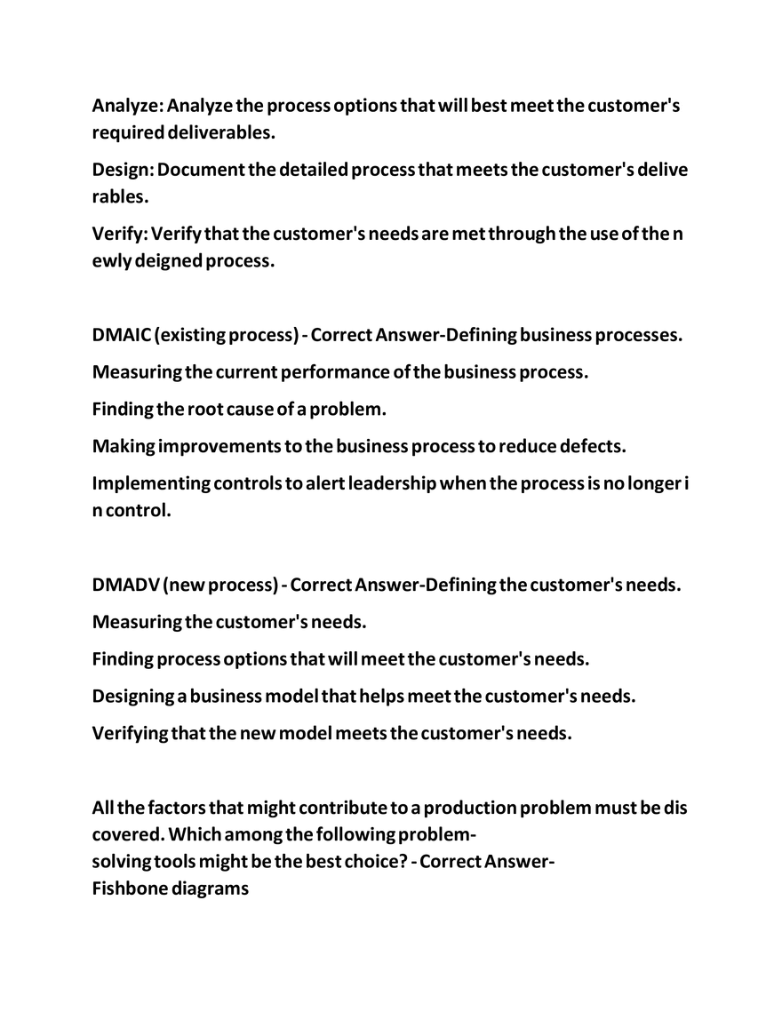 IASSC Green Belt Study Guide Questions - Page 30