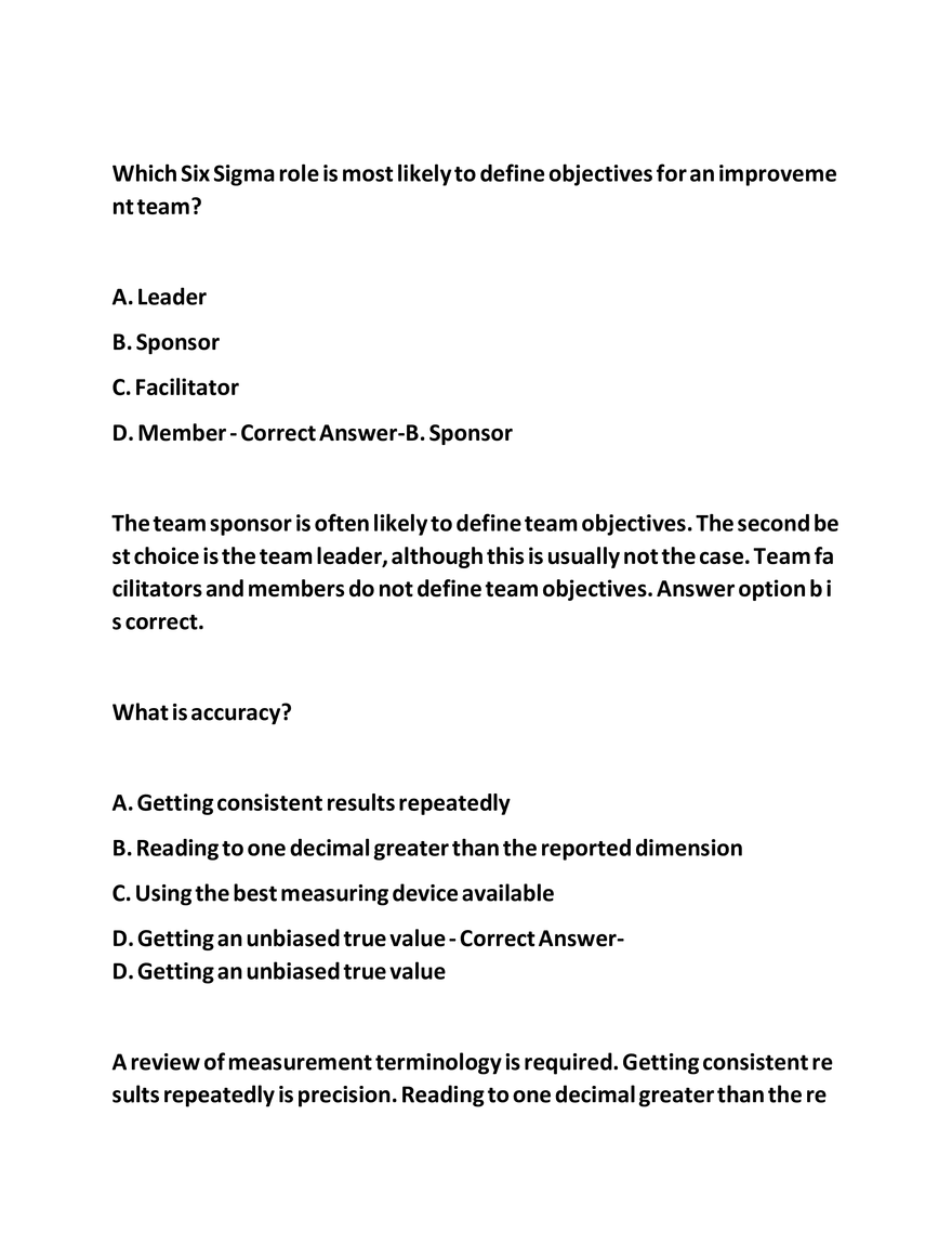IASSC LSSGB Exam Questions - Page 26