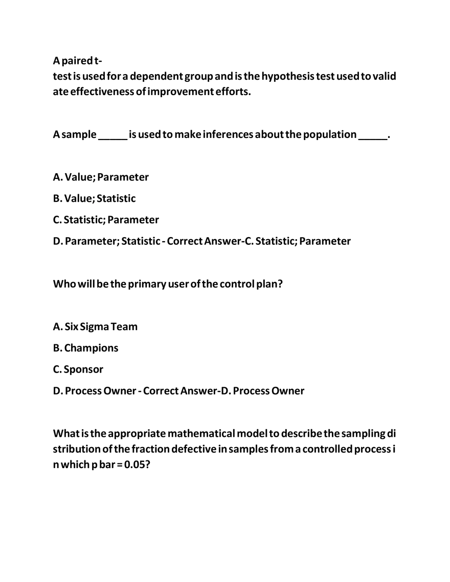 IASSC LSSGB Exam Questions - Page 51
