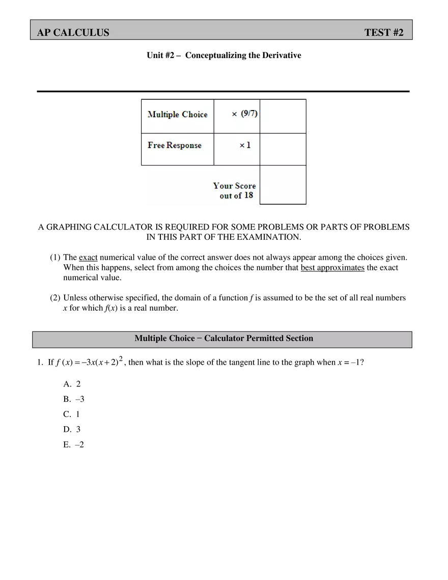 Conceptualizing the Derivative - Page 1