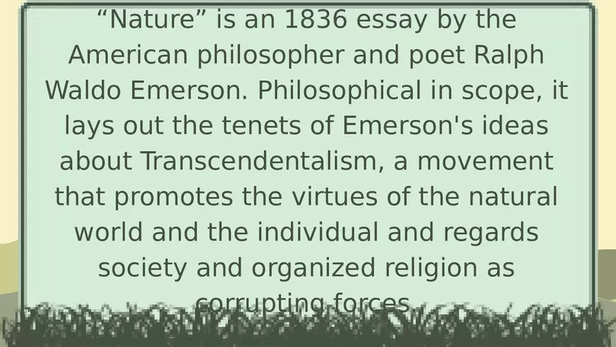 Nature by Ralph Waldo Emerson Lecture Part 2 - Page 9
