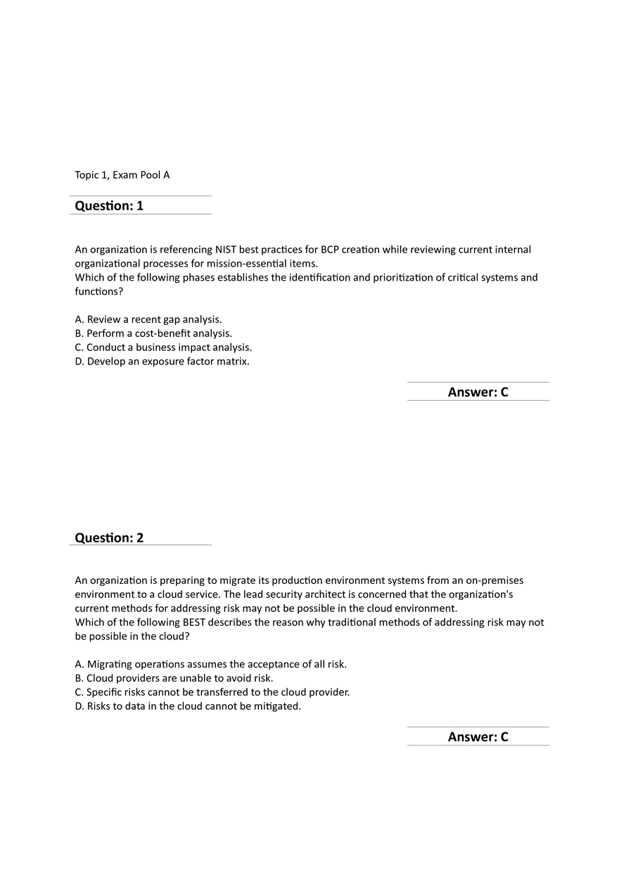 Identification and Prioritization of Critical Systems in BCP - Page 1