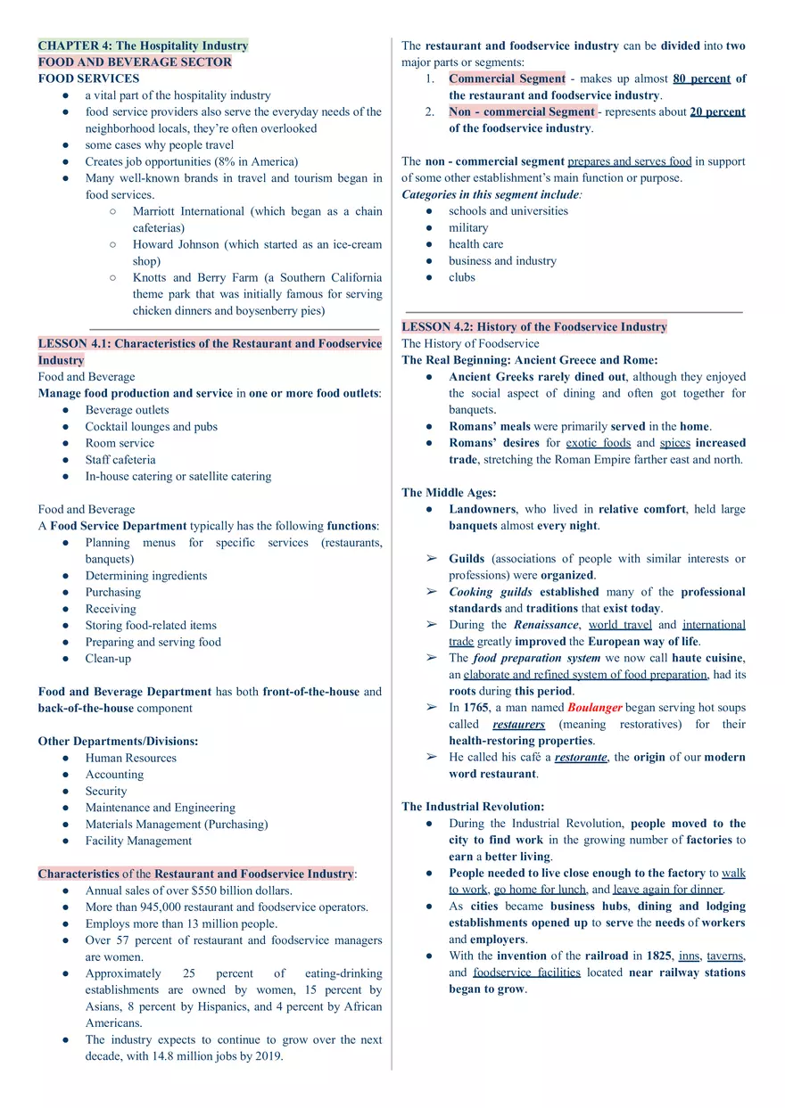 The Hospitality Industry - Page 1