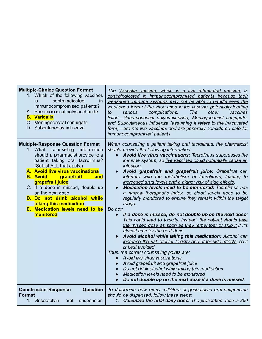 Tacrolimus Patient Counseling Guidelines - Page 1