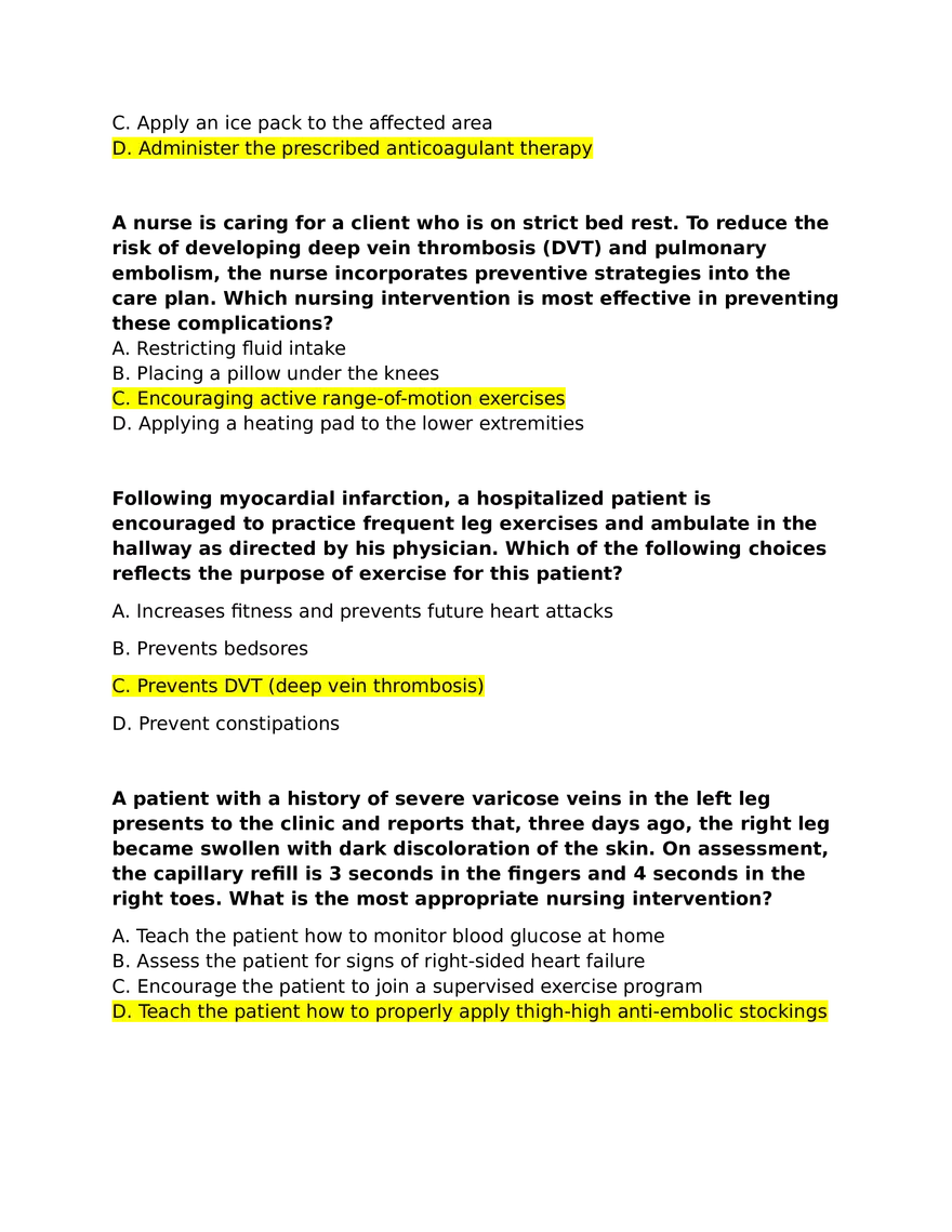 Deep Vein Thrombosis (DVT) Complications and Nursing Interventions - Page 2