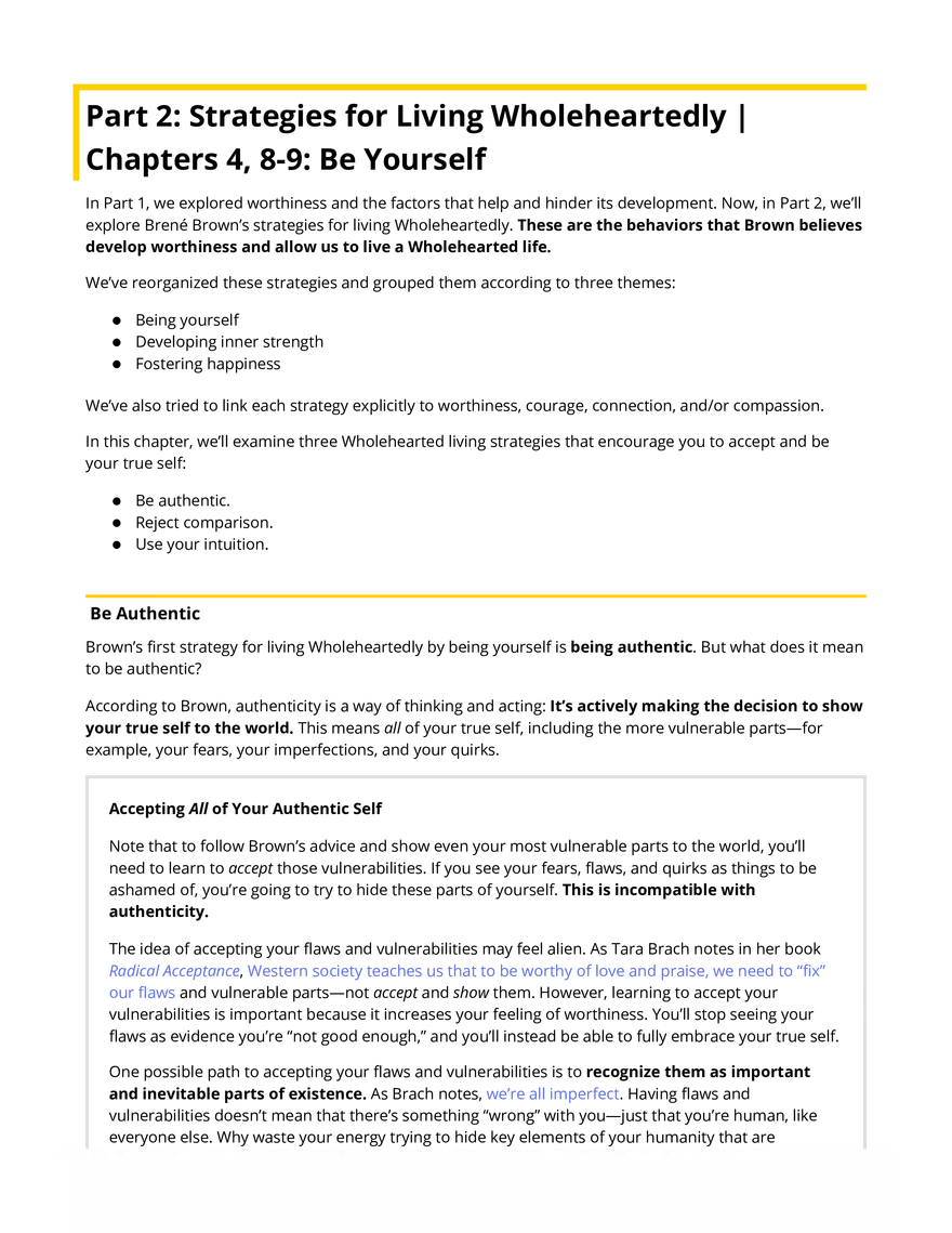 The Gifts of Imperfection Summary 1 - Page 10