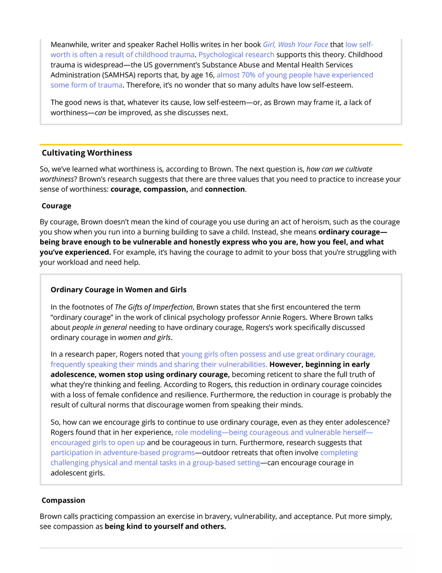 The Gifts of Imperfection Summary 1 - Page 2