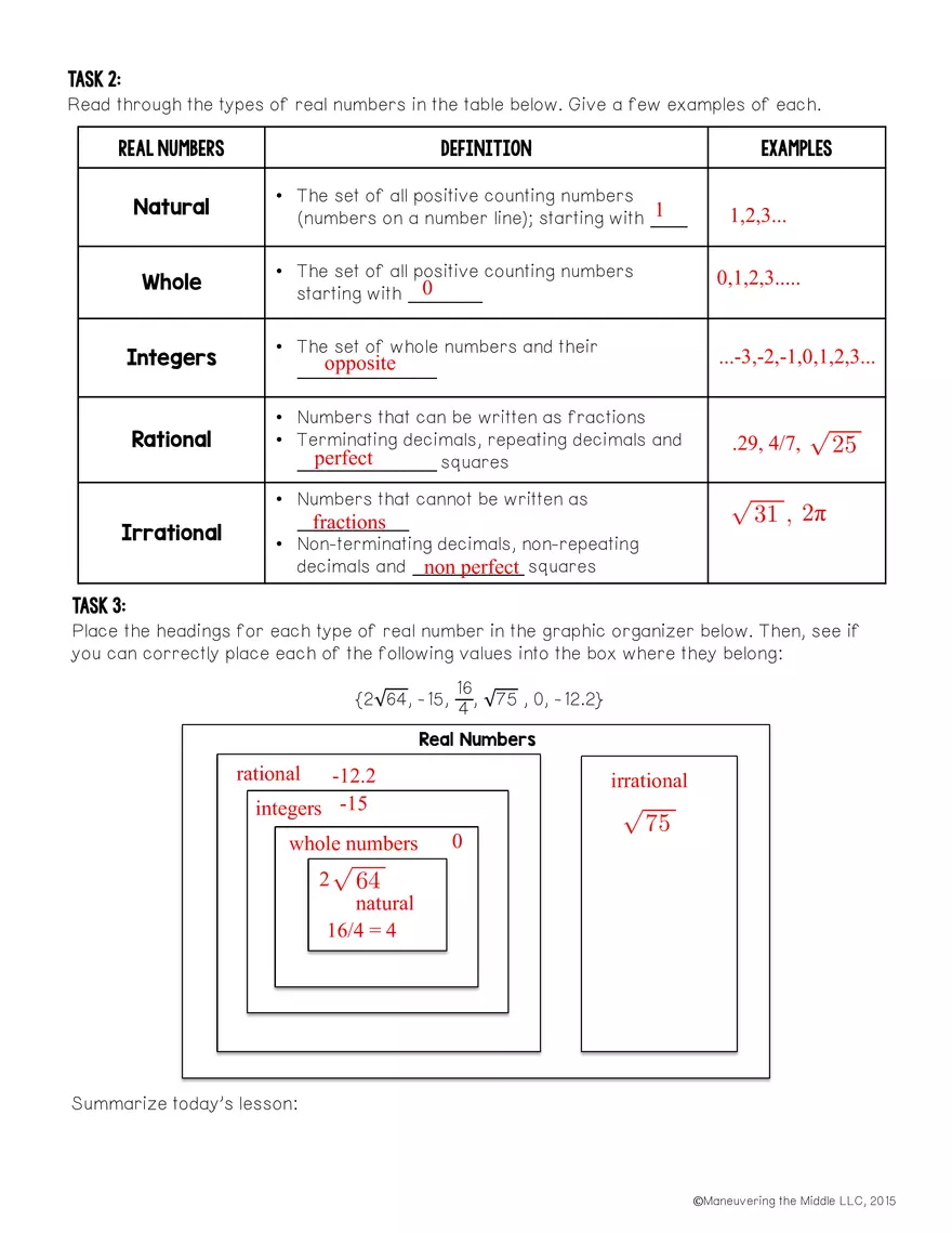 Classifying Real Numbers - Page 2