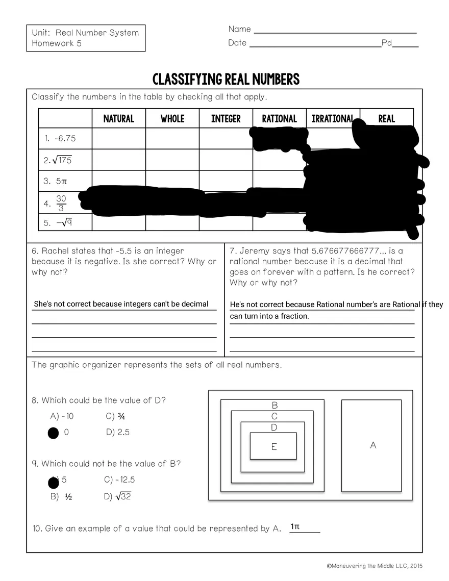 Classifying Real Numbers - Page 3