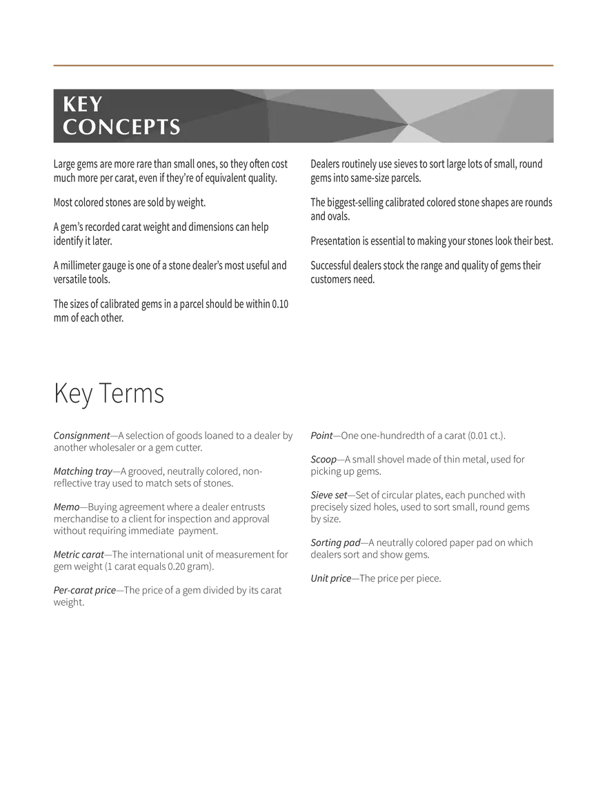 Fundamentals of Gemstone Valuation and Handling - Page 1