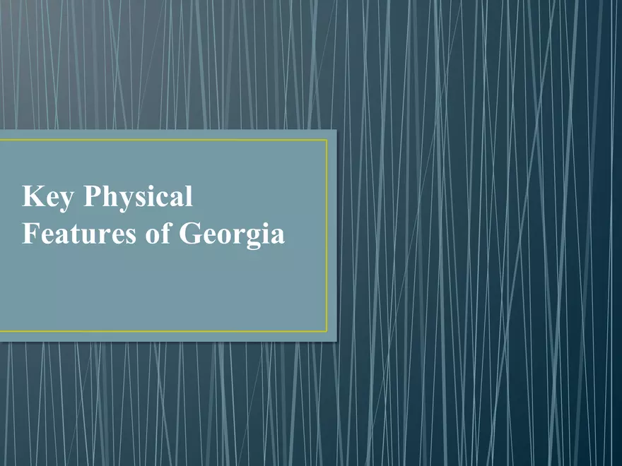 Key Physical Features of Georgia Lecture - Page 1