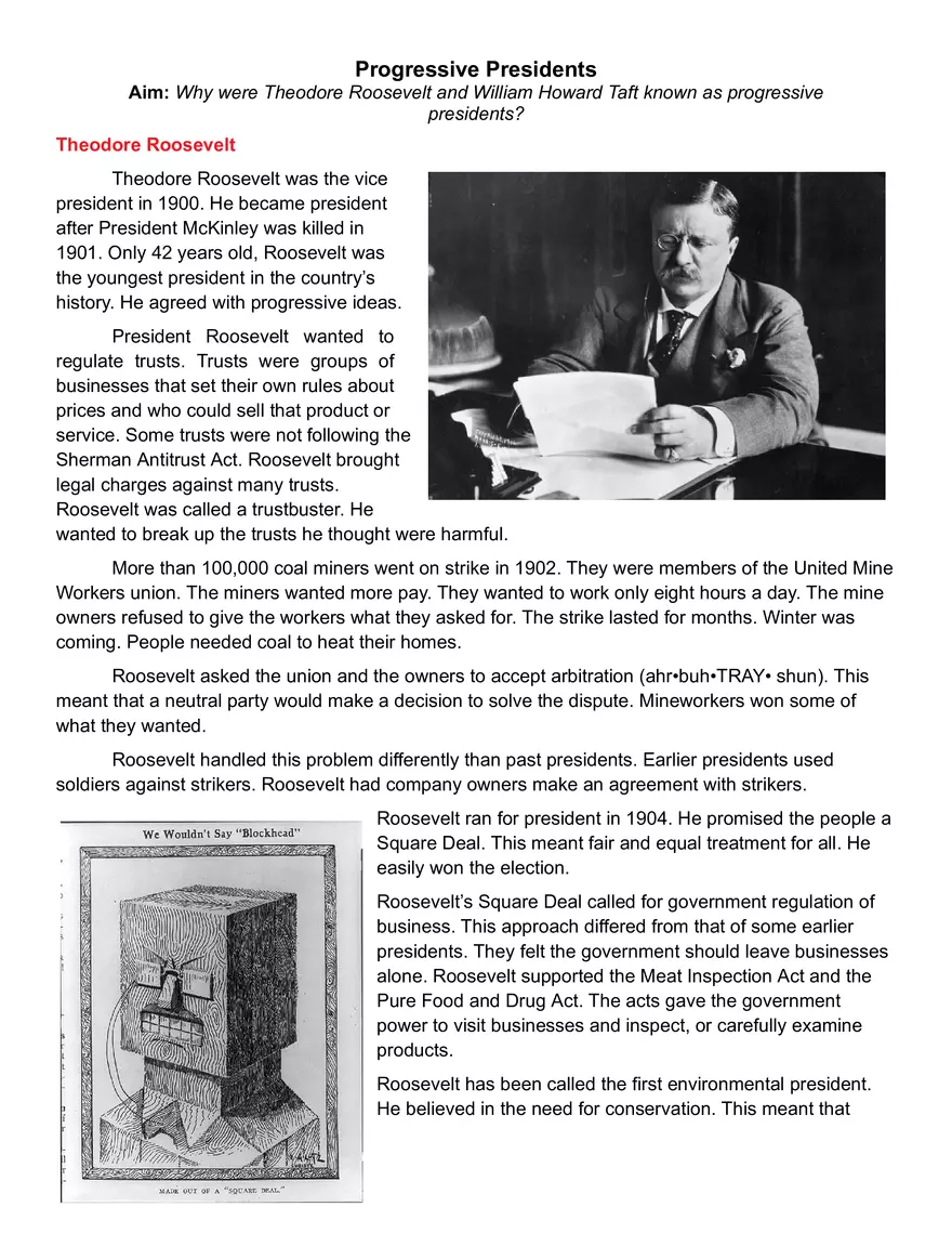 Progressive Presidents - Page 1