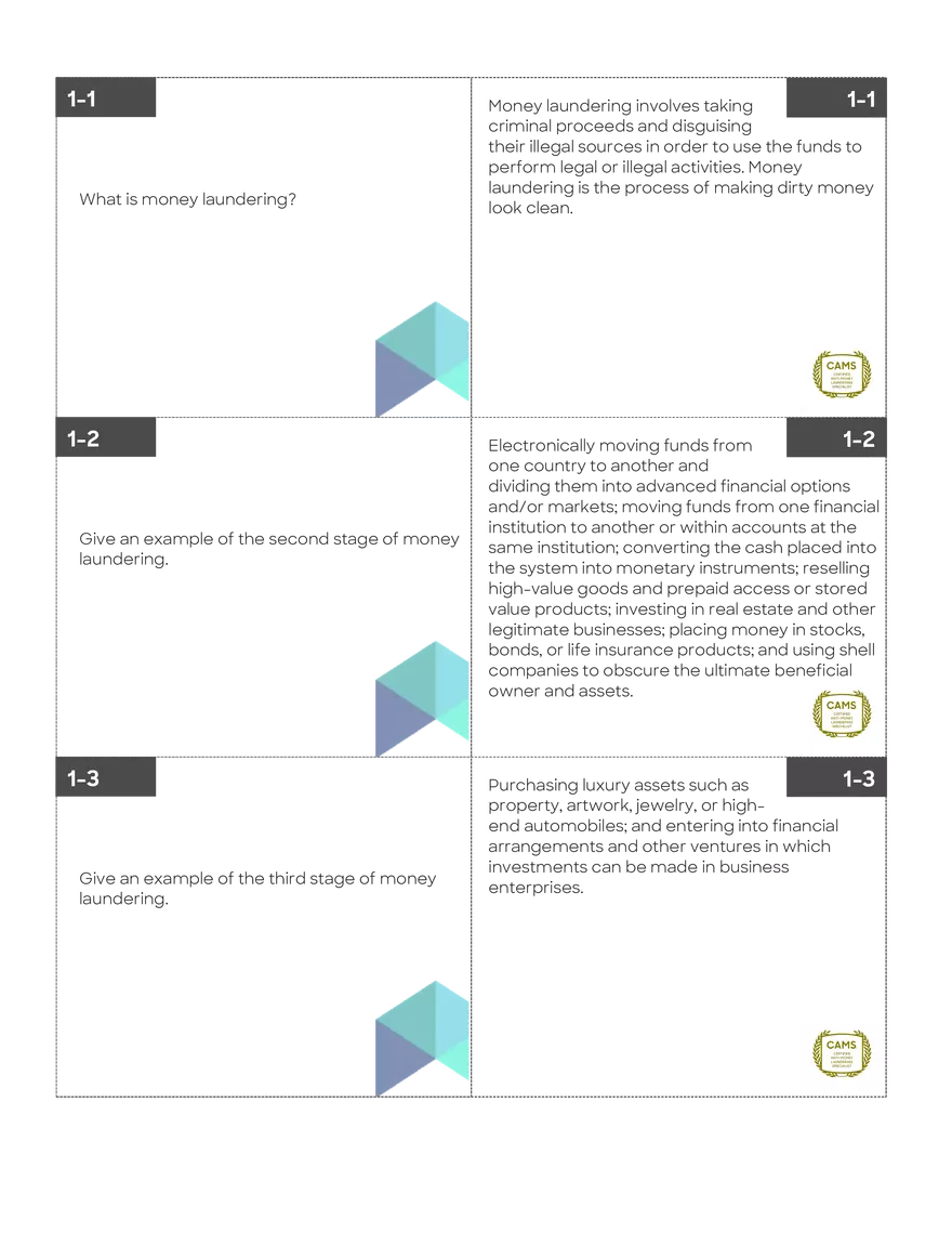 Stages and Definition of Money Laundering - Page 1